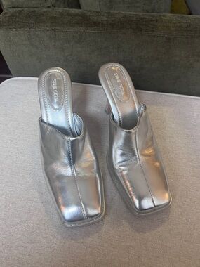 Stine Goya Metallic Mule Heels - Women's Slip-On Dress Shoes